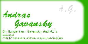 andras gavansky business card